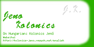 jeno kolonics business card